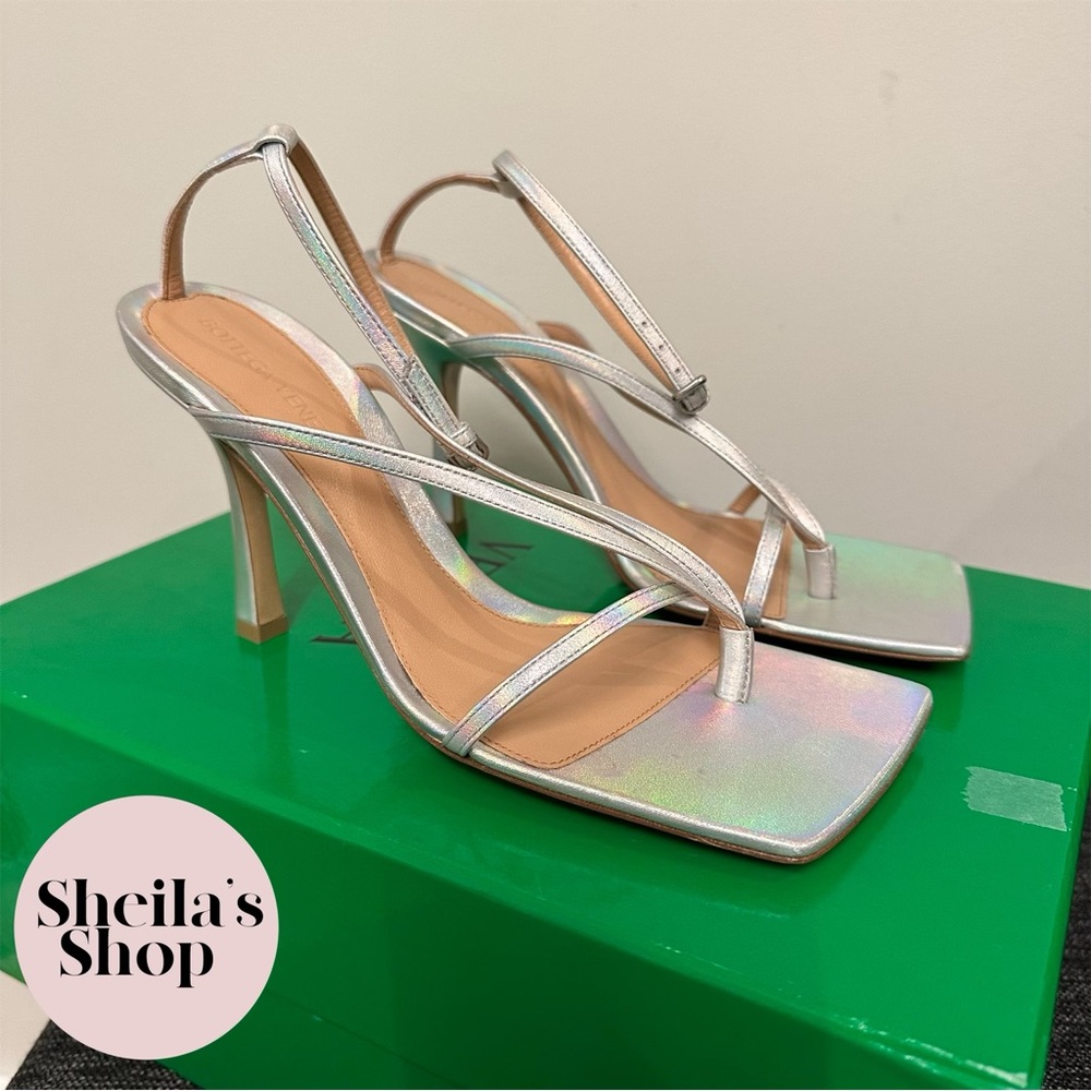 NIB Bottega Veneta Stretch Iridescent Leather Sandals, Sizes 36.5, 37 & 38